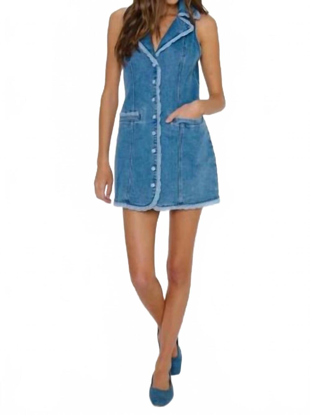 NEW SHOW ME YOUR MUMU maddox mini dress in waterfall blue